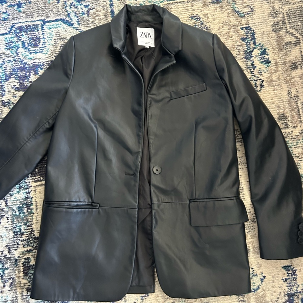 Zara Leather Blazer
